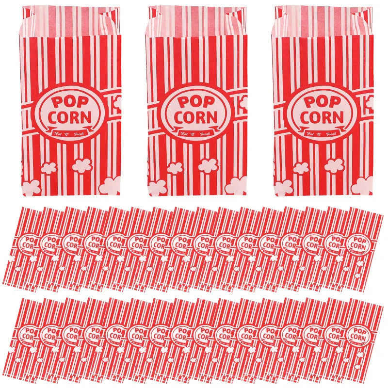 Food Snacks For Party - 50Pcs Popcorn Packaging Bags Snack Treats