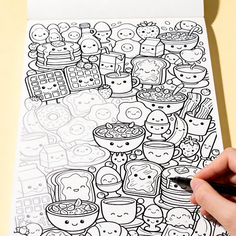 Food Y Snacks Coloring Book - An Adult Decompression and Meditation Hand