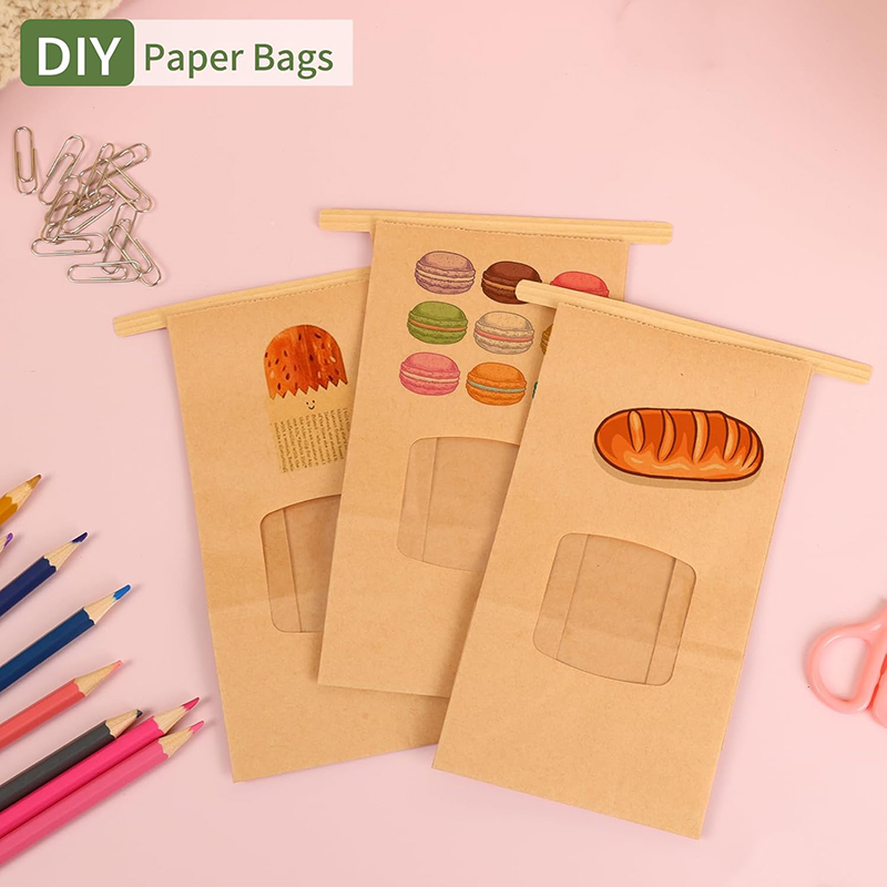10Pcs Bakery Bags, Window Seal - Food Snacks For Party ulasan dan harga