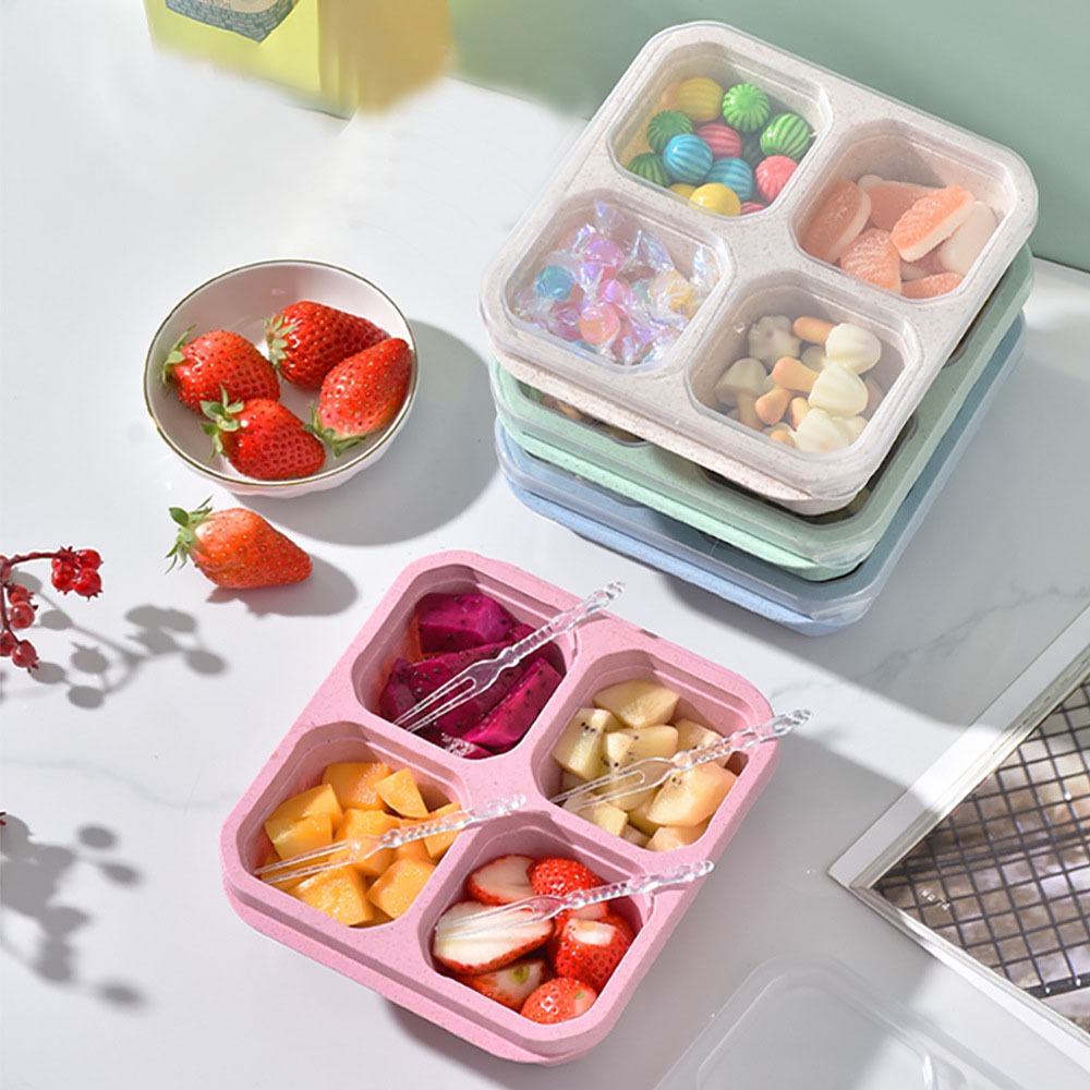 1pc Reusable Wheat Straw 4 Com - Food Snacks Candy ulasan dan harga