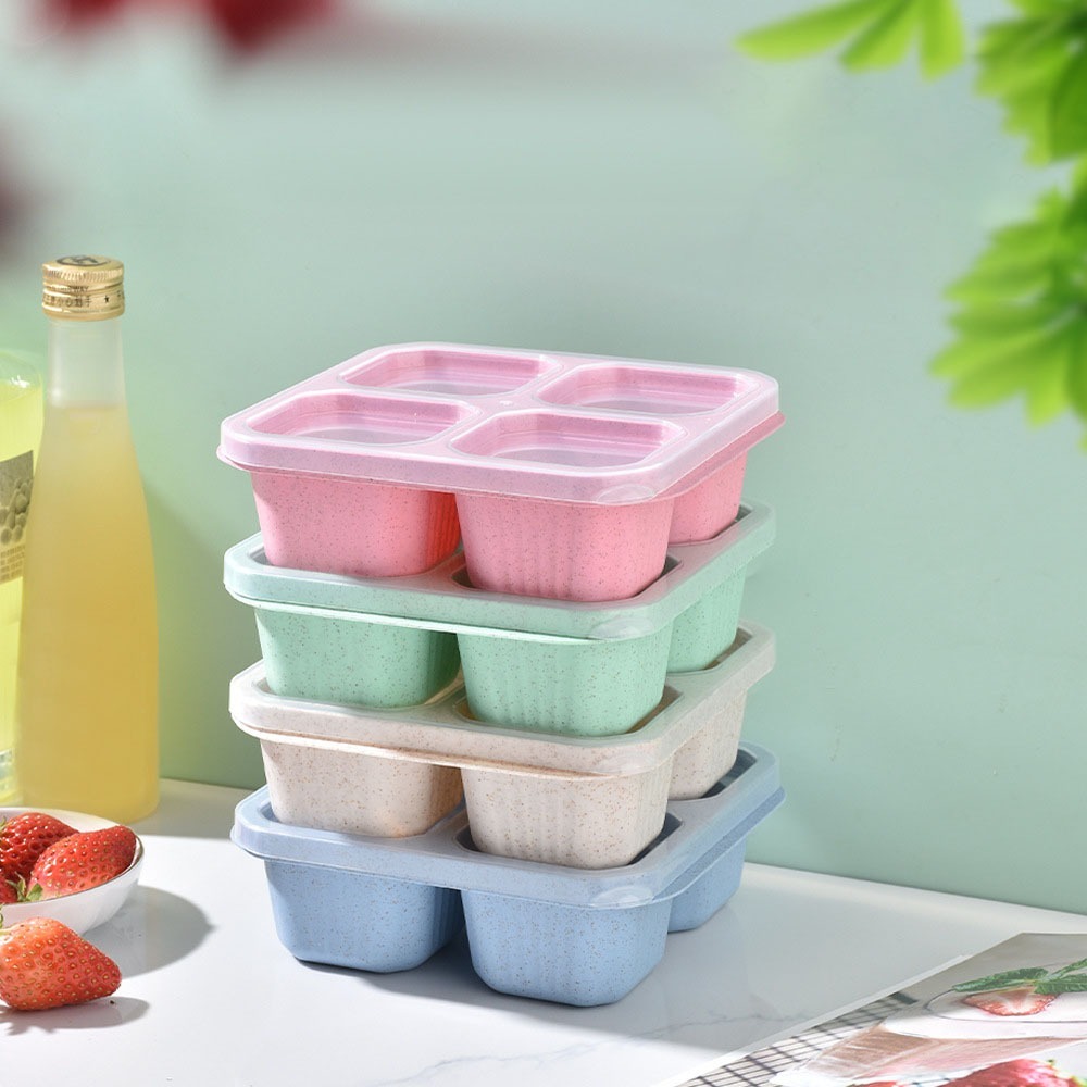 1pc Reusable Wheat Straw 4 Com - Food Snacks Candy ulasan dan harga