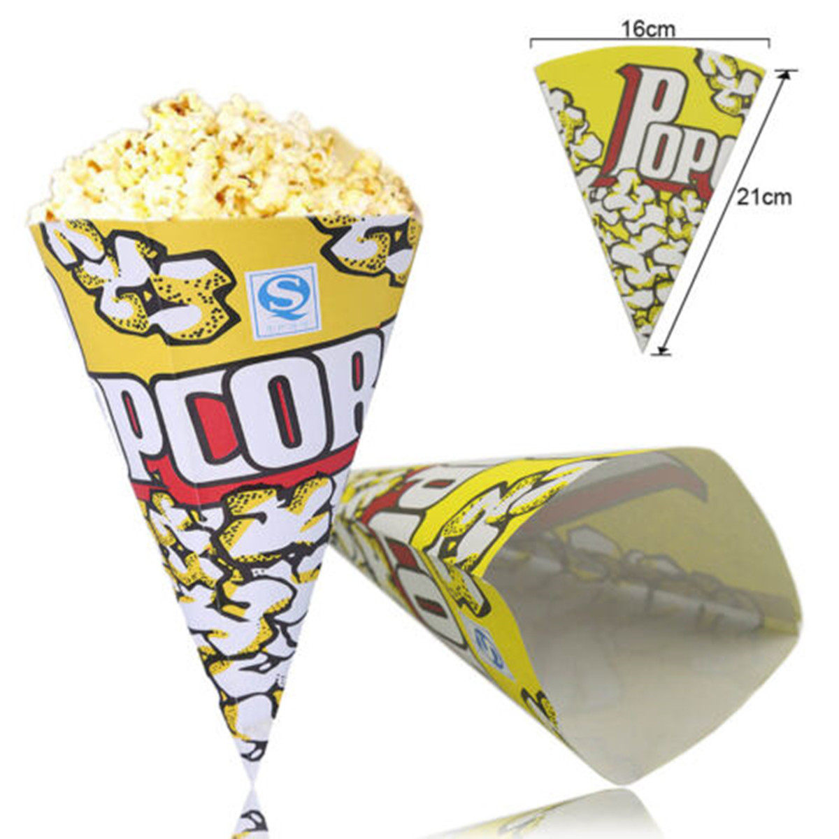 100Pcs Cone Popcorn Paper Bags - Food Snacks Candy ulasan dan harga