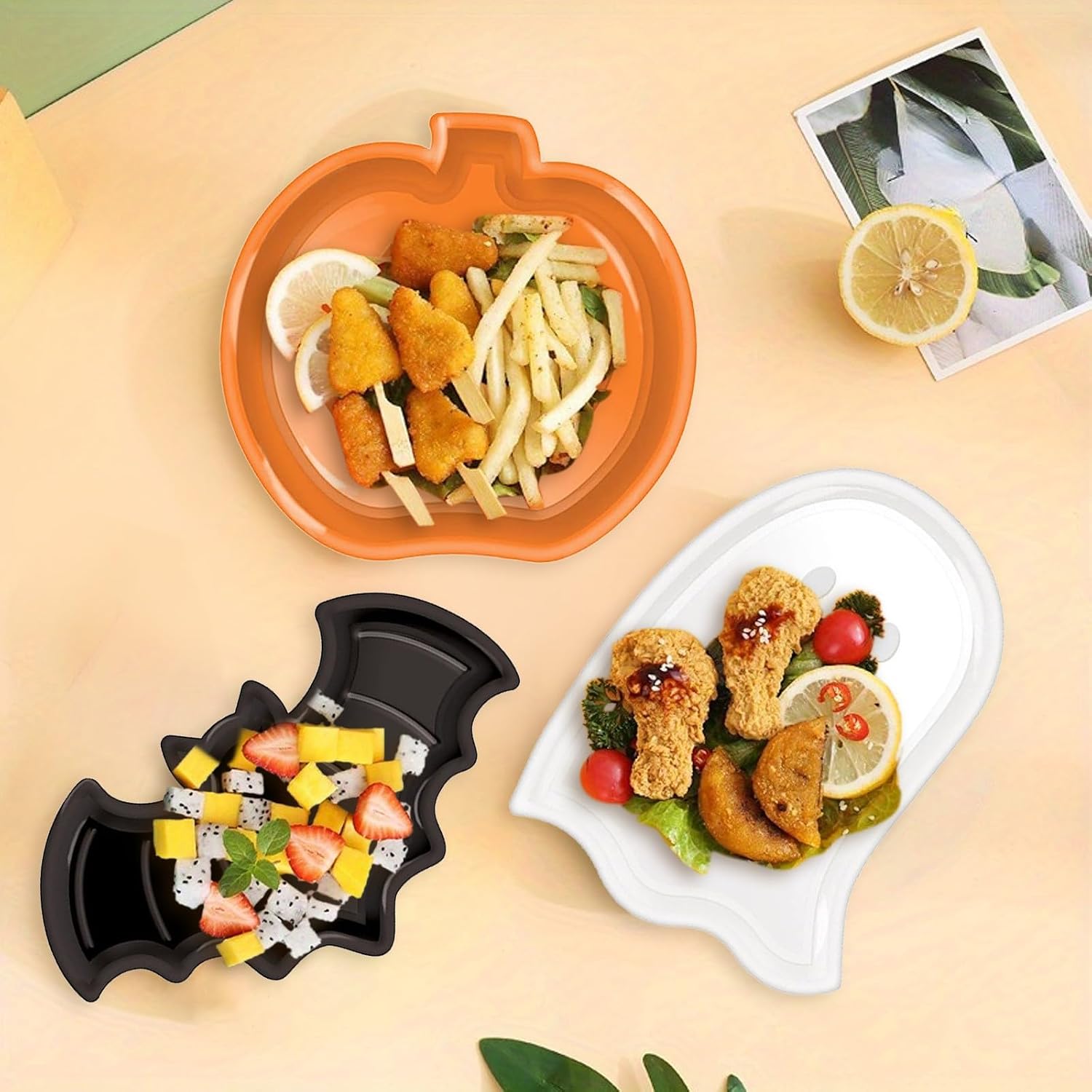 Reusable Halloween Plates Set  - Food Snacks For Party ulasan dan harga