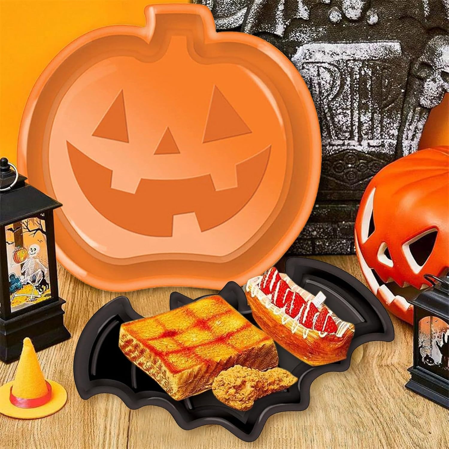 Reusable Halloween Plates Set  - Food Snacks For Party ulasan dan harga
