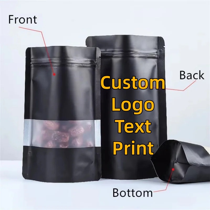 100PCS Stand-up Matte Black Al - Food Snacks For Party ulasan dan harga