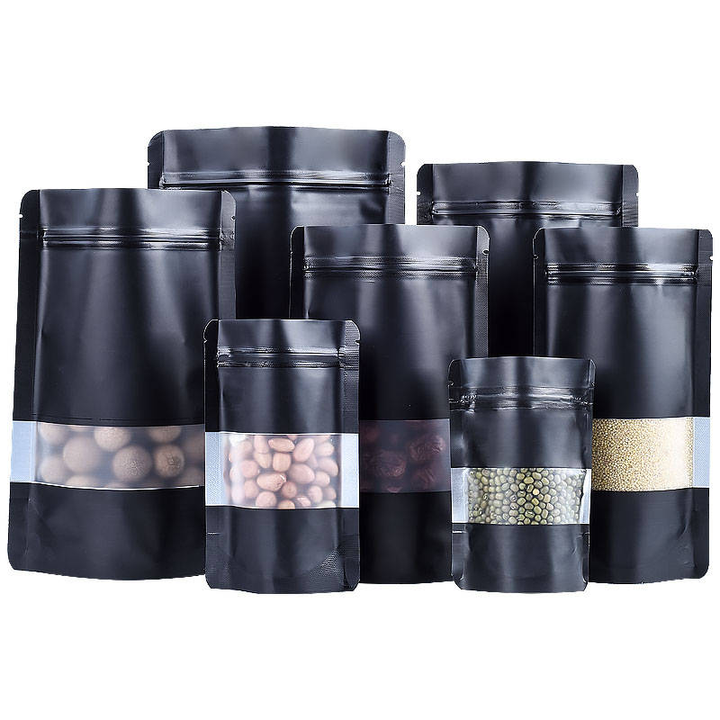 100PCS Stand-up Matte Black Al - Food Snacks For Party ulasan dan harga