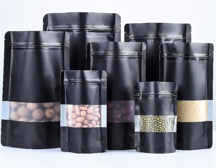100PCS Stand-up Matte Black Al - Food Snacks For Party ulasan dan harga