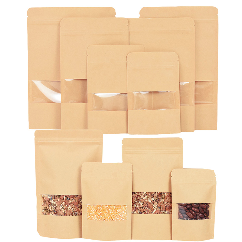 20/50pcs Kraft Paper Zip Lock  - Food Snacks For Party ulasan dan harga