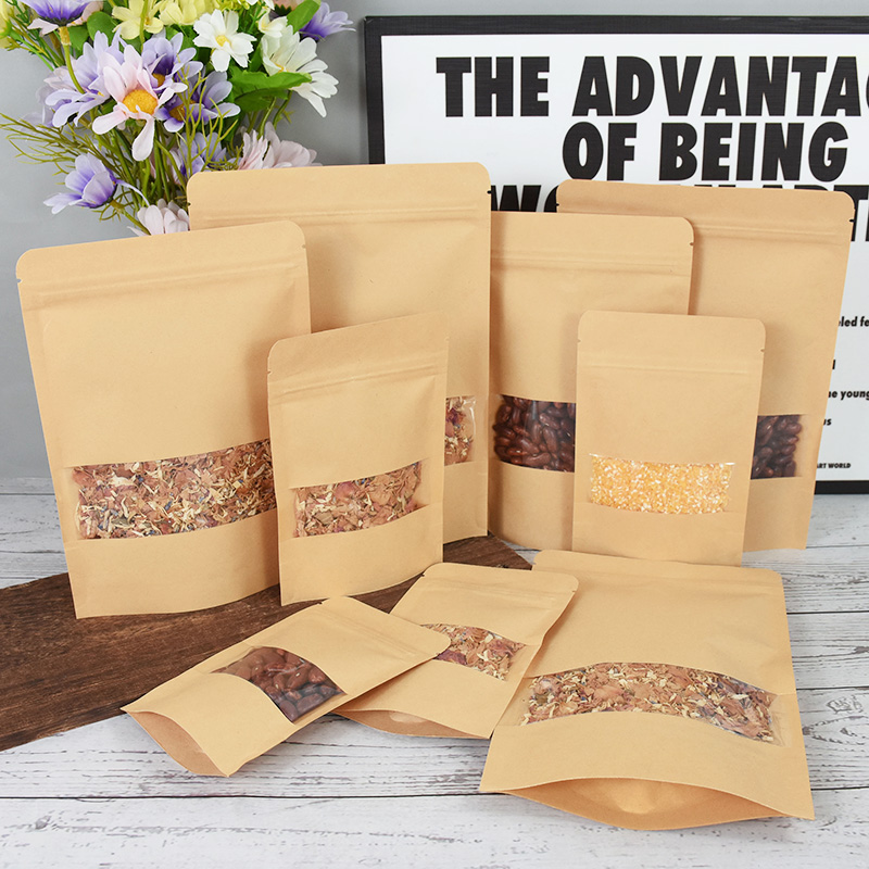 20/50pcs Kraft Paper Zip Lock  - Food Snacks For Party ulasan dan harga