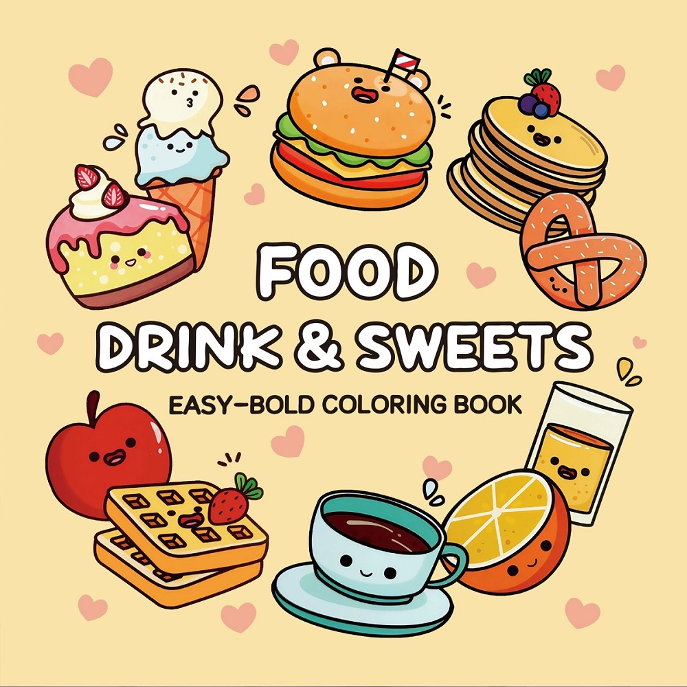 Food Drink & Sweets Easy-bold  - Food Y Snacks Coloring Book ulasan dan harga