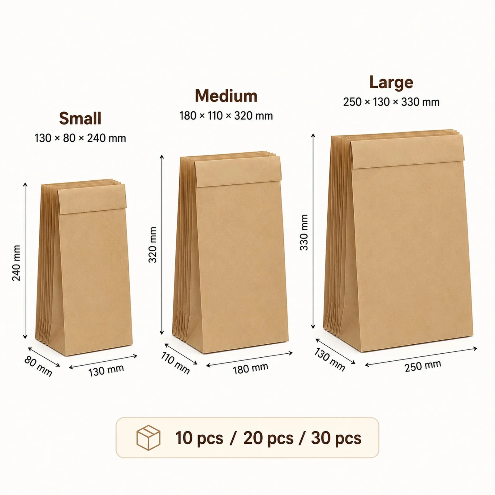 10-30Pcs Small Brown Kraft Pap - Food Snacks For Party ulasan dan harga