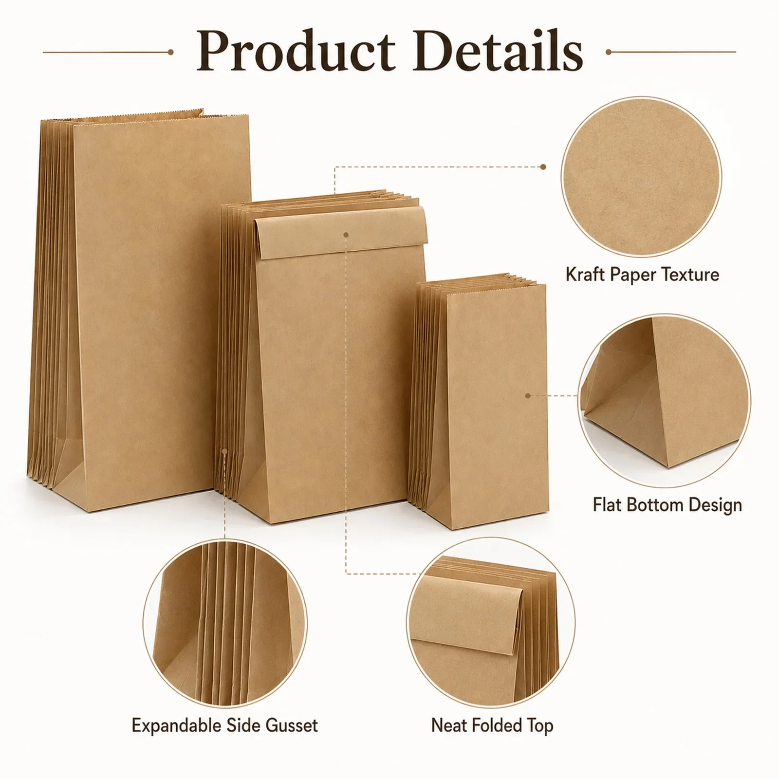10-30Pcs Small Brown Kraft Pap - Food Snacks For Party ulasan dan harga