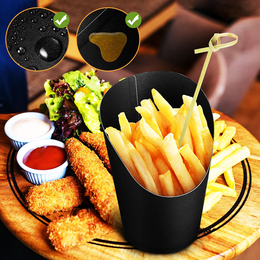 50Pcs French Fries Holder Cups - Food Snacks Candy ulasan dan harga